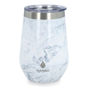 Manna Marble Pattern Double-Wall Insulated Stainless Steel Tumbler with Sliding Lid Multicolor 355ml